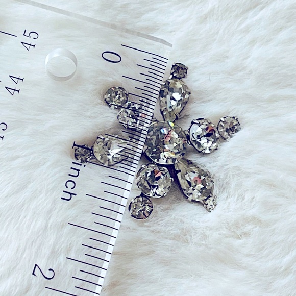 KRAMER|Vintage Snowflake Brooch Pin|Mark Kramer of NY|Clear Rhinestones|Signed - Picture 6 of 11